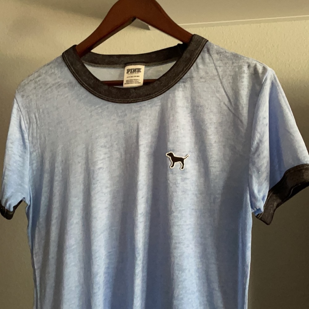 PINK Tee Shirt, blue, small